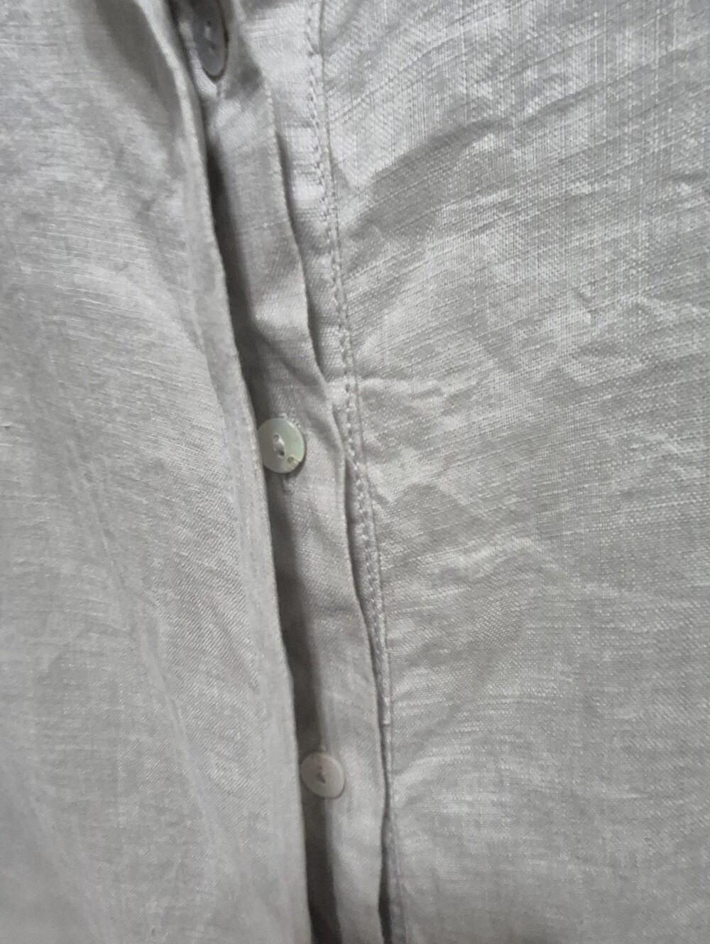 Grade & Gather Linen Button Up Shirt Small Gray Short Sleeve Boxy - Picture 3 of 6